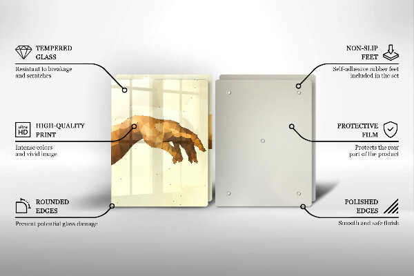 Tocător de bucătărie Crearea mâinilor lui Adam