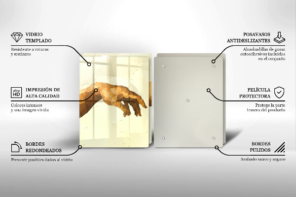 Tocător de bucătărie Crearea mâinilor lui Adam