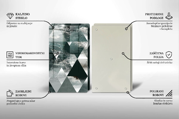 Tocător de bucătărie Triunghiuri și apă