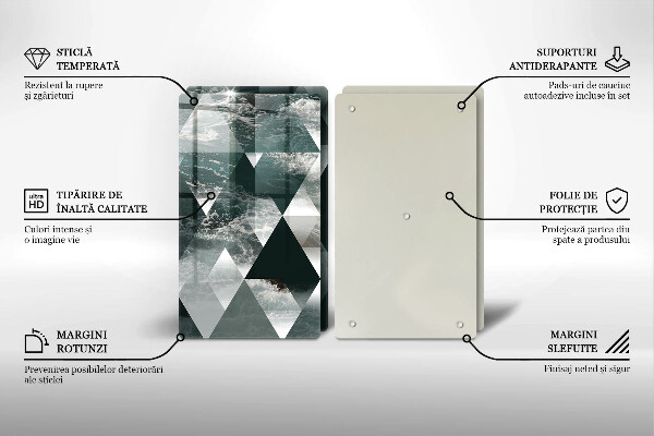 Tocător de bucătărie Triunghiuri și apă