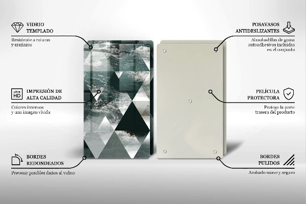 Tocător de bucătărie Triunghiuri și apă