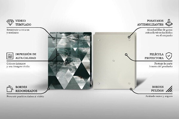 Tocător de bucătărie Triunghiuri și apă