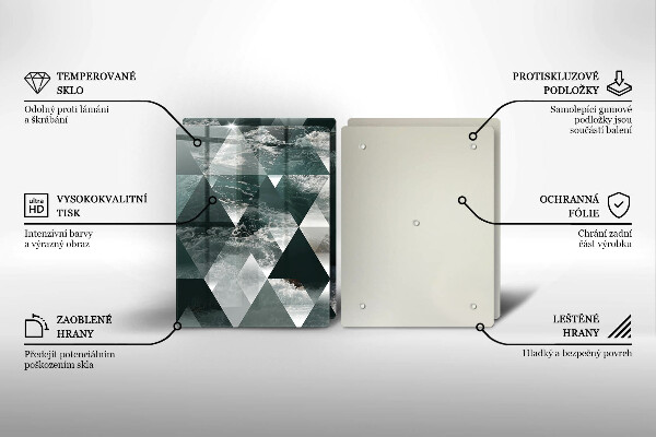 Tocător de bucătărie Triunghiuri și apă