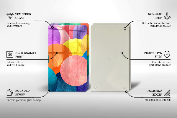 Tocător de bucătărie Cercuri colorate