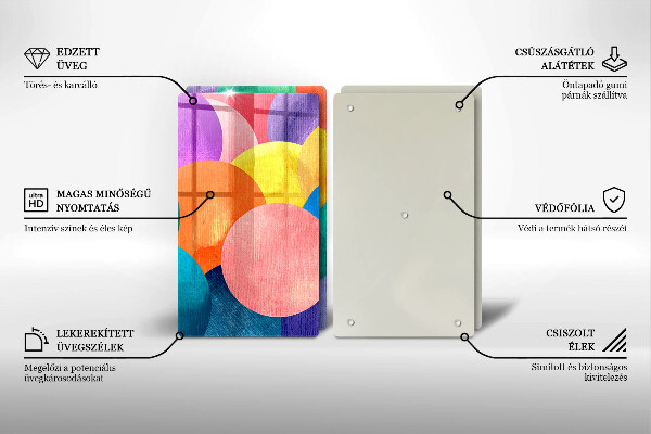 Tocător de bucătărie Cercuri colorate