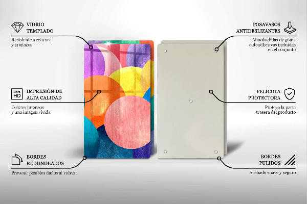 Tocător de bucătărie Cercuri colorate