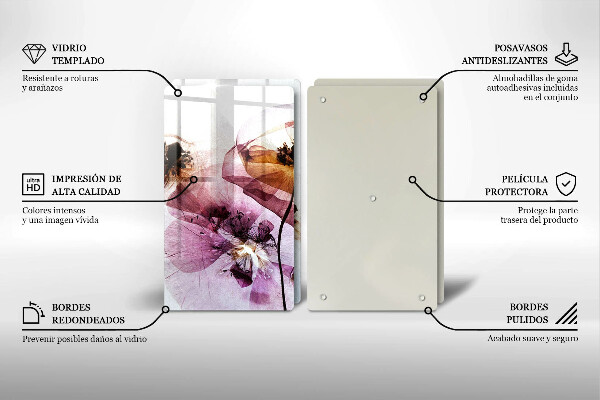 Tocător de bucătărie Flori delicate