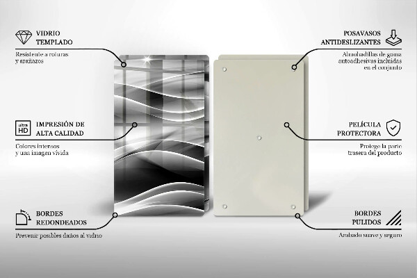 Tocător de bucătărie Linii abstracte de fum