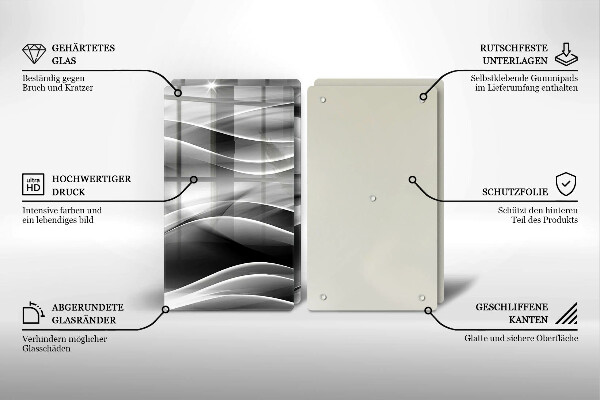 Tocător de bucătărie Linii abstracte de fum