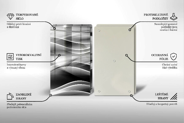 Tocător de bucătărie Linii abstracte de fum