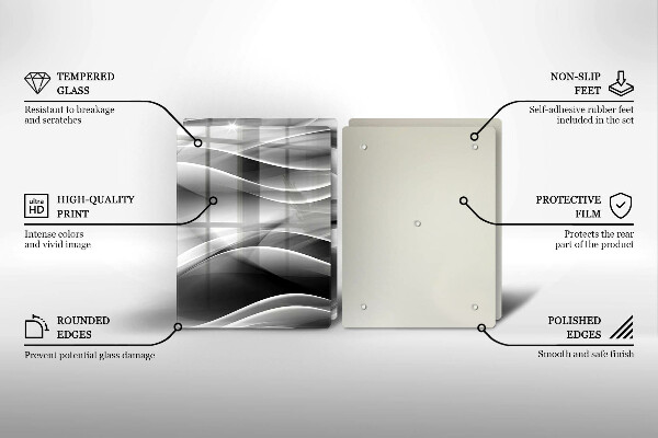 Tocător de bucătărie Linii abstracte de fum
