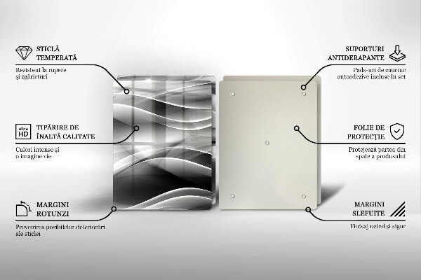 Tocător de bucătărie Linii abstracte de fum