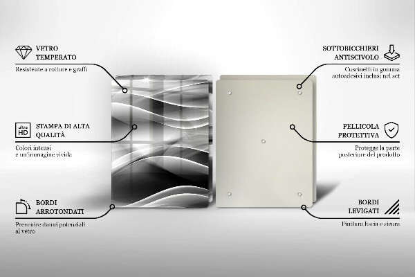Tocător de bucătărie Linii abstracte de fum