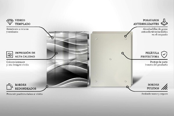 Tocător de bucătărie Linii abstracte de fum
