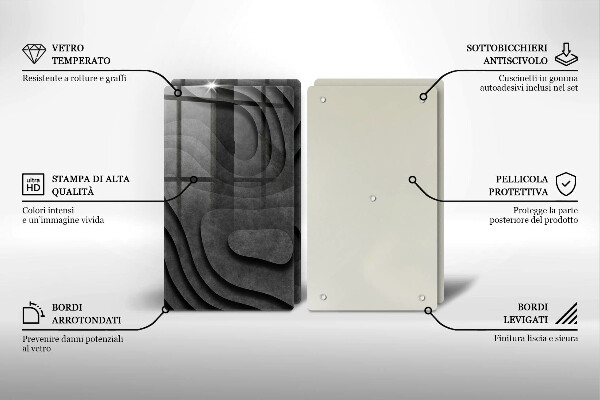 Tocător de bucătărie Forme de piatră 3D