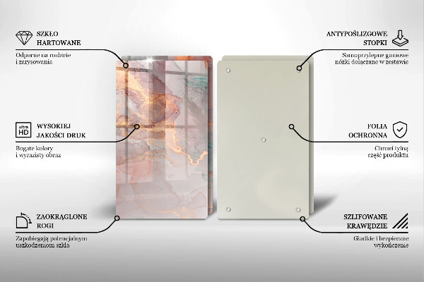 Tocător de bucătărie Marmură cu aur