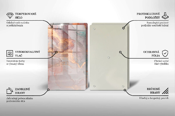 Tocător de bucătărie Marmură cu aur
