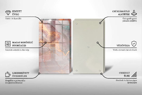 Tocător de bucătărie Marmură cu aur