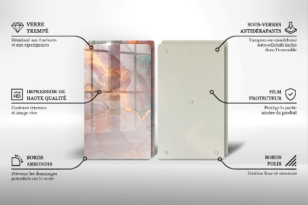 Tocător de bucătărie Marmură cu aur