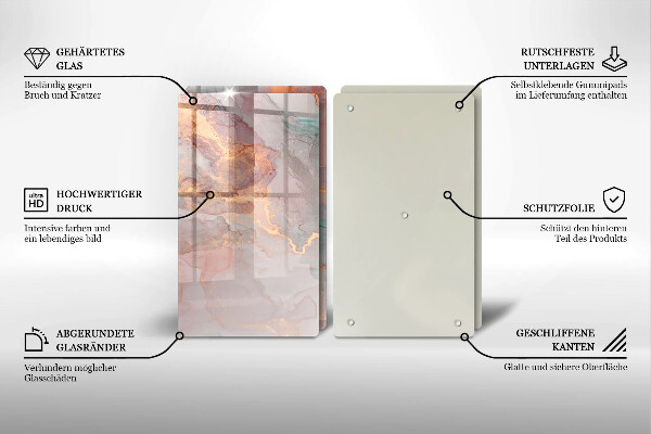 Tocător de bucătărie Marmură cu aur