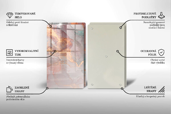 Tocător de bucătărie Marmură cu aur
