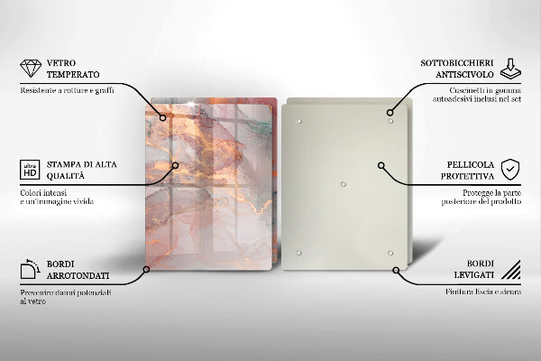Tocător de bucătărie Marmură cu aur