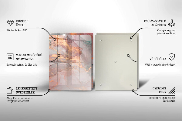 Tocător de bucătărie Marmură cu aur