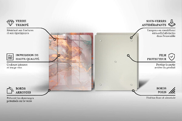 Tocător de bucătărie Marmură cu aur