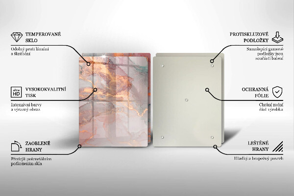 Tocător de bucătărie Marmură cu aur