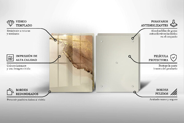 Tocător de bucătărie Abstracția aurului