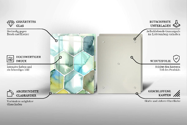 Tocător de bucătărie Hexagoane acuarele