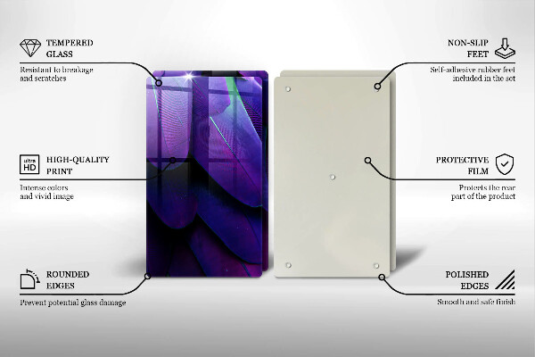 Tocător de bucătărie Neon pene