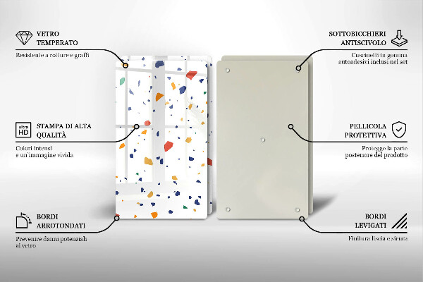 Tocător de bucătărie Gresie colorata