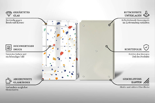 Tocător de bucătărie Gresie colorata