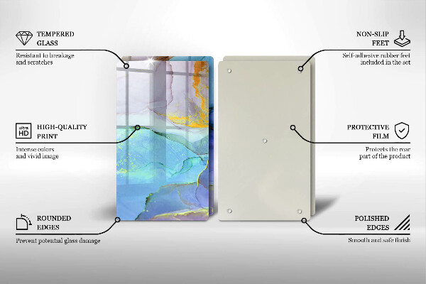 Tocător sticlă Piatră de aur crăpată