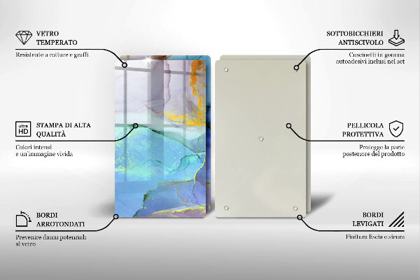 Tocător sticlă Piatră de aur crăpată
