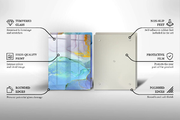 Tocător sticlă Piatră de aur crăpată