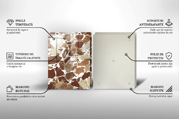 Tocător sticlă Pete decorative de piatră