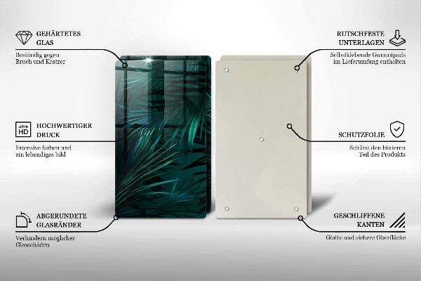 Tocător de bucătărie Frunze sălbatice ale junglei