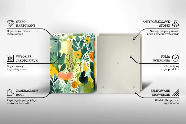 Tocător de bucătărie Flori pictate