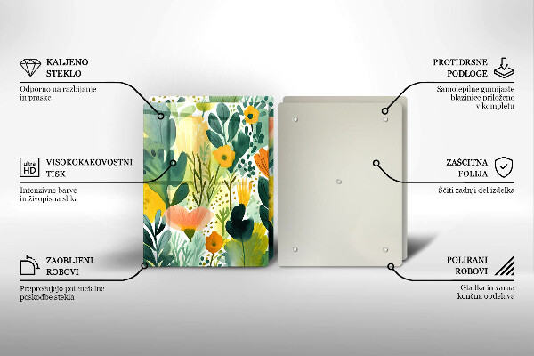 Tocător de bucătărie Flori pictate