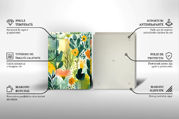 Tocător de bucătărie Flori pictate