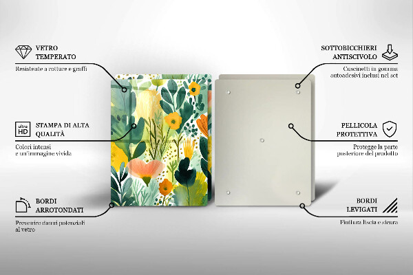 Tocător de bucătărie Flori pictate