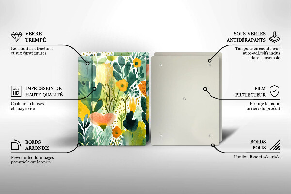 Tocător de bucătărie Flori pictate