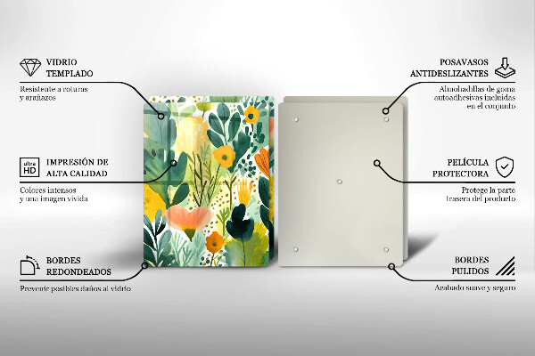 Tocător de bucătărie Flori pictate