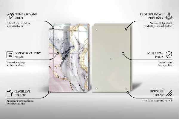 Tocător de bucătărie Marmură pastel