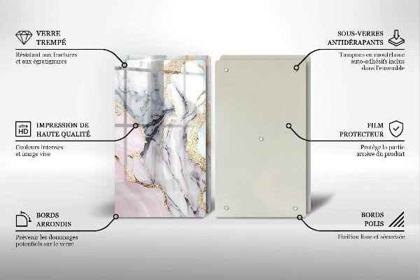 Tocător de bucătărie Marmură pastel