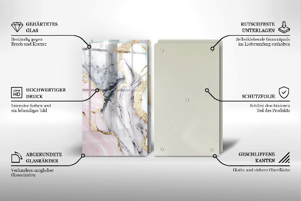 Tocător de bucătărie Marmură pastel