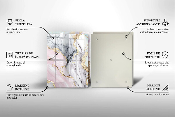 Tocător de bucătărie Marmură pastel