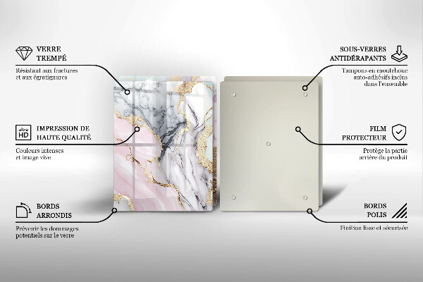 Tocător de bucătărie Marmură pastel